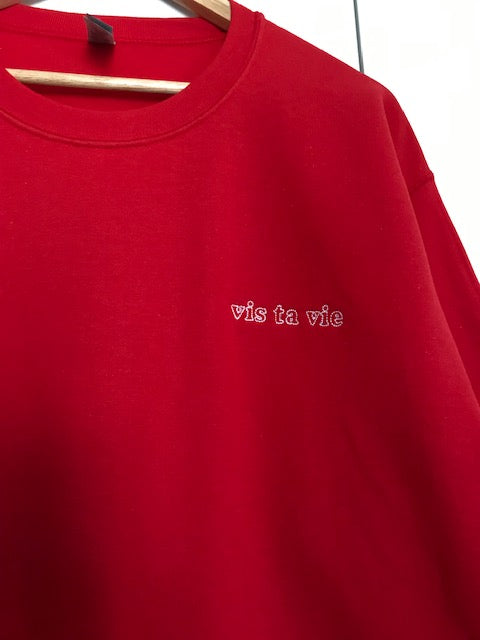 Sweat-shirt brodé unisexe.