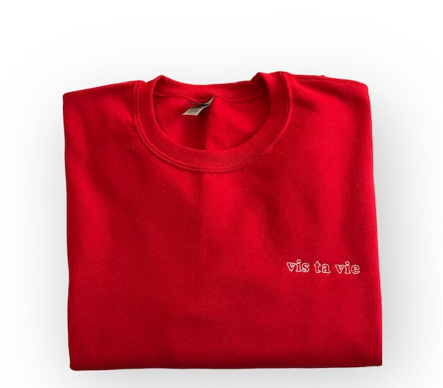 Sweat-shirt brodé unisexe.
