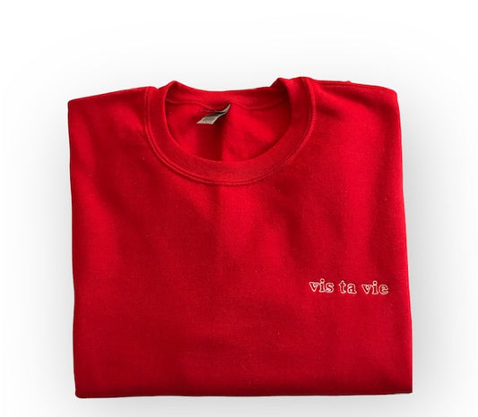 Sweat-shirt brodé unisexe.